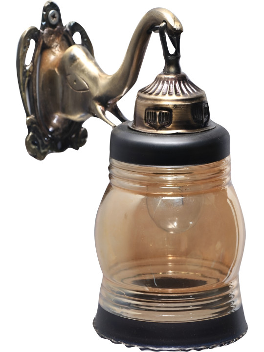VAGalleryKing Transparent & Black Glass Bell Shaped Wall Lamp