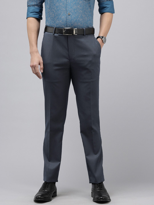 Park Avenue Men Slim Fit Textured Formal Trousers