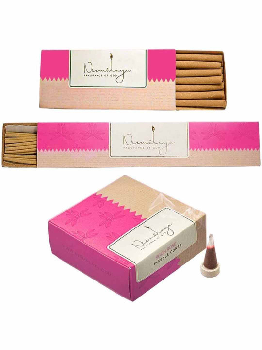 Nirmalaya Nimalaya Rooh Rose Incense & Dhoop Sticks Set 100 Pieces