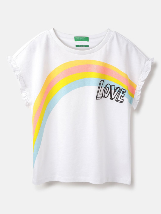 United Colors of Benetton Regular Fit Round Neck Printed Tshirt