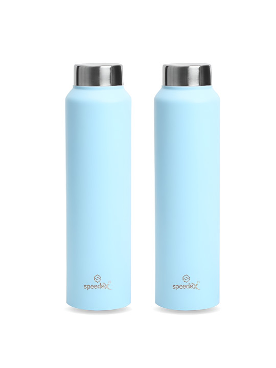 Speedex Blue Brand Logo Stainless Steel Spill Proof 2 Piece Water Bottle - 1L