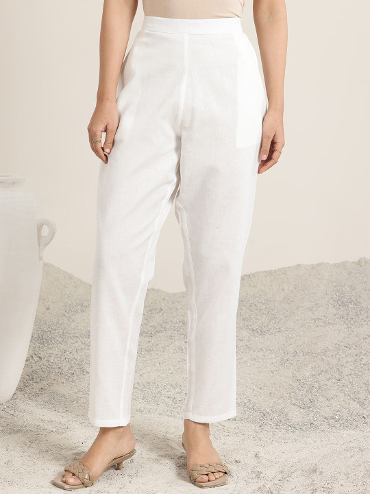 Libas Women Cotton Regular Fit Trouser