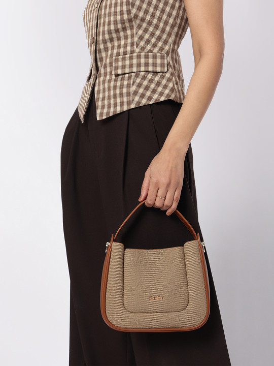IRTH by House of Titan Willow Twines Textured Structured Handheld Bag With Pouch