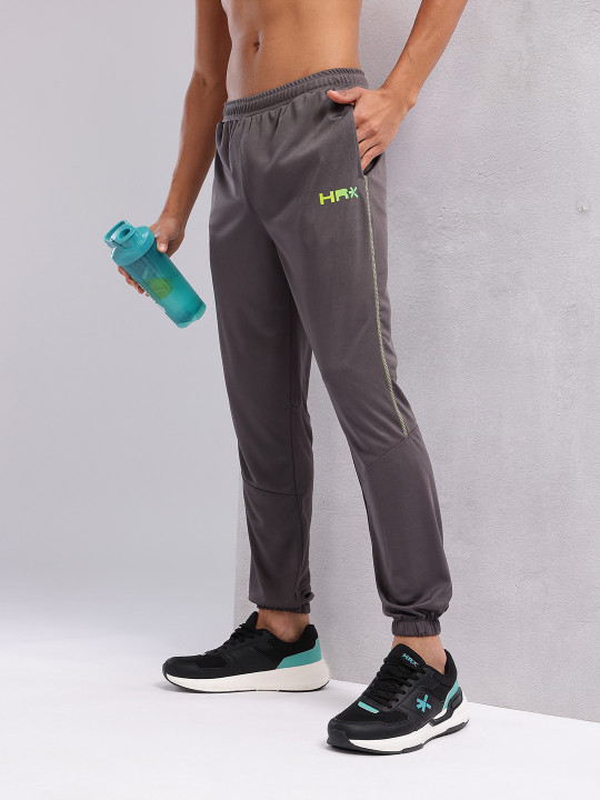 HRX by Hrithik Roshan Men Brand Logo Detail Mid-Rise Rapid-Dry Training Joggers