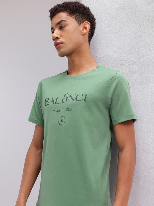 HRX by Hrithik Roshan Typography Printed Pure Cotton Yoga T-shirt