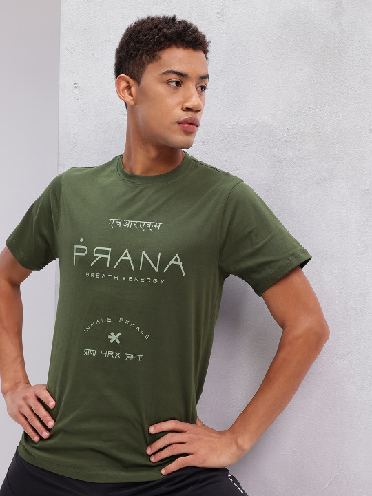 HRX by Hrithik Roshan Typography Printed Cotton Yoga T-shirt