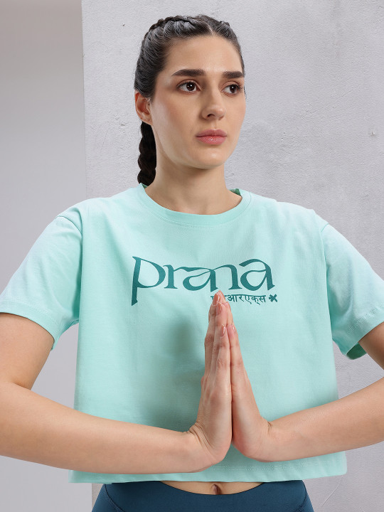 HRX by Hrithik Roshan Printed Pure Cotton Boxy Yoga T-shirt