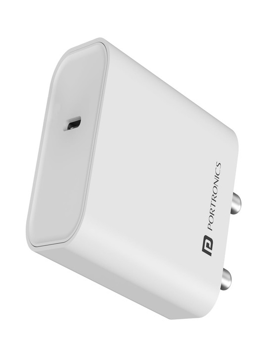 Portronics Adapto 25 25W Super Fast Type C PD Wall Charger for iPhone 15/14/13/12/11 All