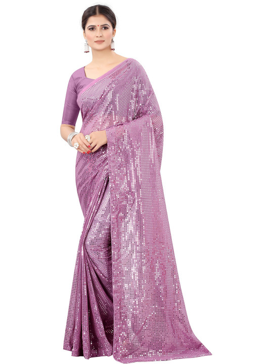 Embellished Sequinned Pure Georgette Saree