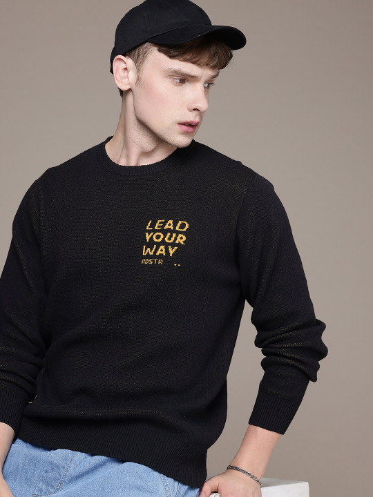 Roadster The Lifestyle Co. Men Typography Printed Pullover