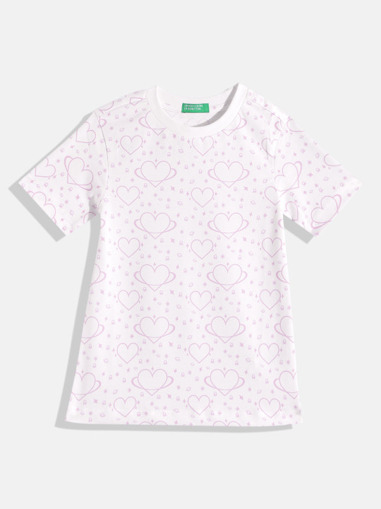 United Colors of Benetton Girls Conversational Print A-Line Dress