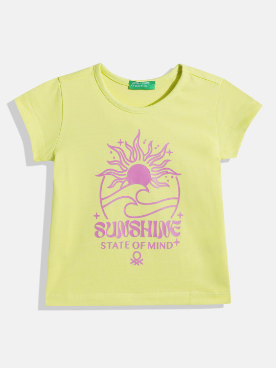 United Colors of Benetton Girls Typography Print T-shirt