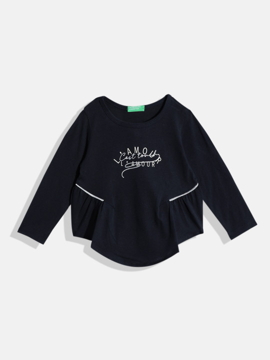 United Colors of Benetton Kids Girls Printed Pure Cotton Top
