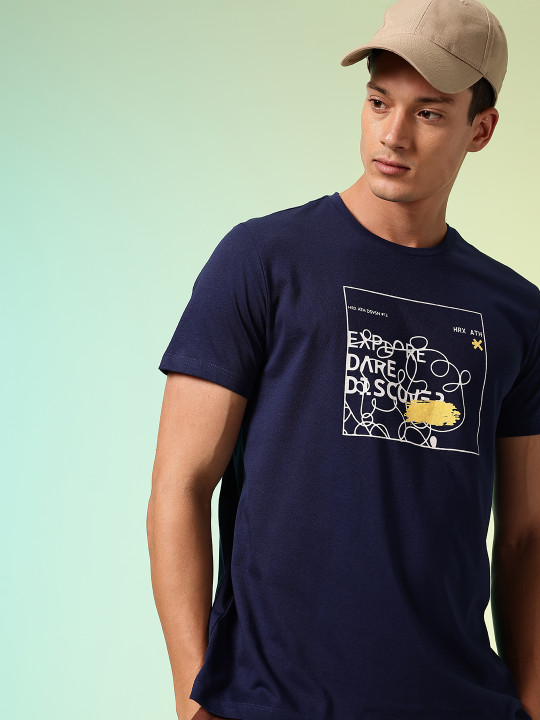 HRX by Hrithik Roshan Typography Printed Rapid Dry Training T-shirt