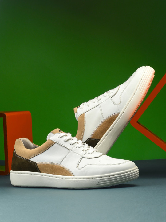 Overdrive Men Colourblocked Leather Sneakers