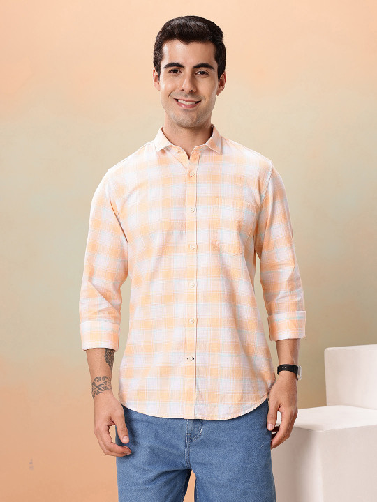 Mast & Harbour Men Standard Checked Cotton Casual Shirt