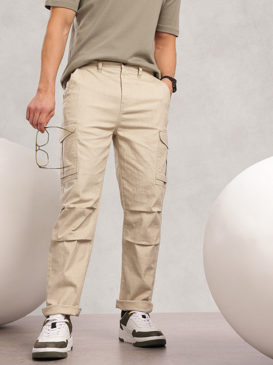 Men Smart Easy Wash Cargo Trousers