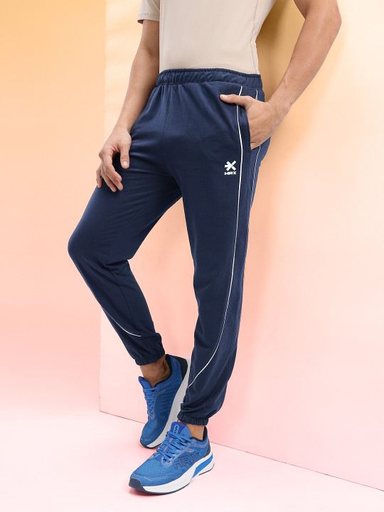 HRX by Hrithik Roshan Men Mid-Rise Lifestyle Joggers with Contrast Piping
