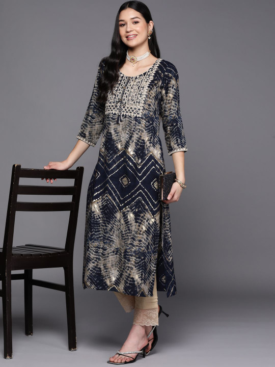 Gerua By Libas Women Yoke Design Mirror Work Kurta