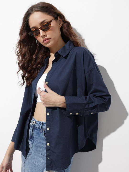 Roadster The Lifestyle Co. Oversized Pure Cotton Casual Shirt