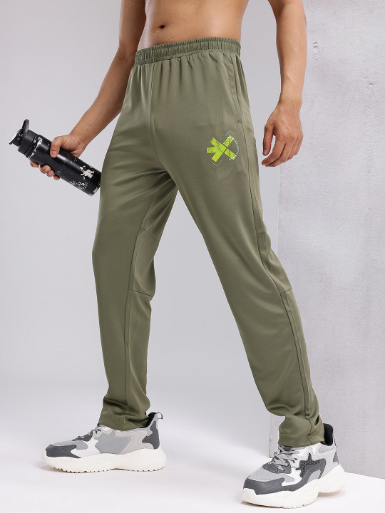HRX by Hrithik Roshan Men Brand Logo Print Detail Mid-Rise Rapid-Dry Running Track Pants