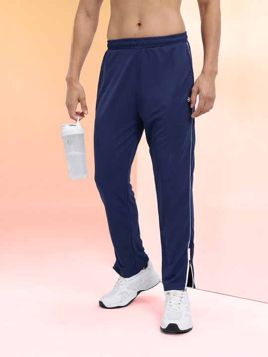 HRX by Hrithik Roshan Men Contrast Piping Mid-Rise Rapid-Dry Running Track Pants