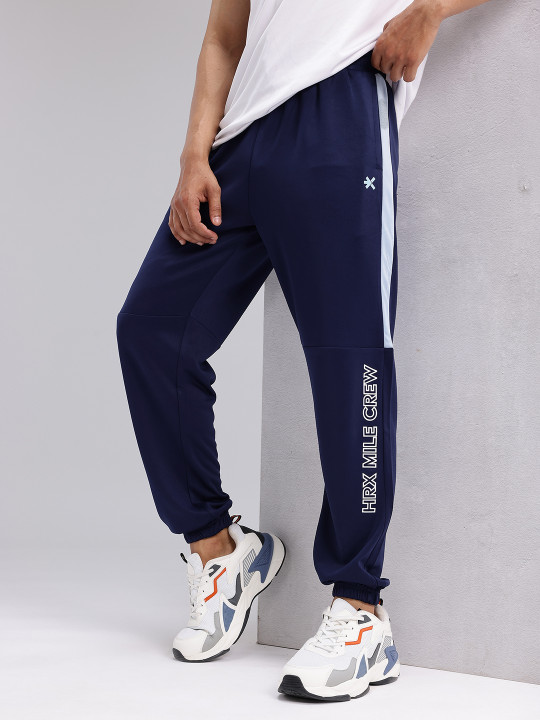 HRX by Hrithik Roshan Men Brand Logo Printed Mid-Rise Rapid-Dry Running Joggers