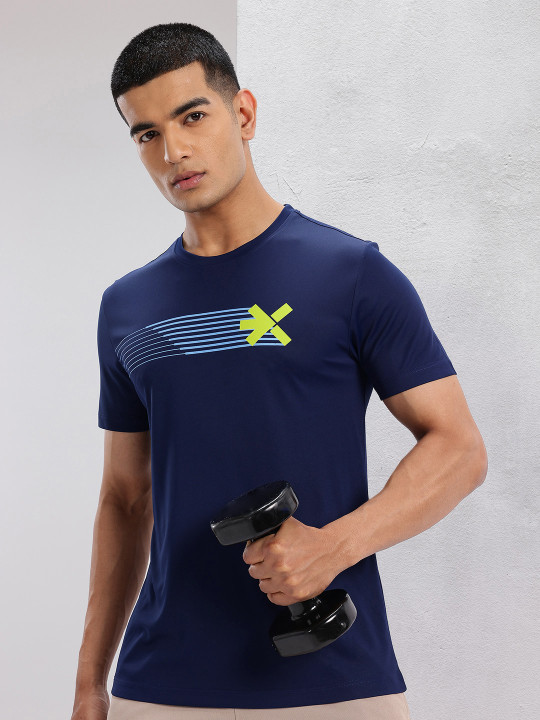 HRX by Hrithik Roshan Geometric Printed Rapid-Dry Training T-shirt