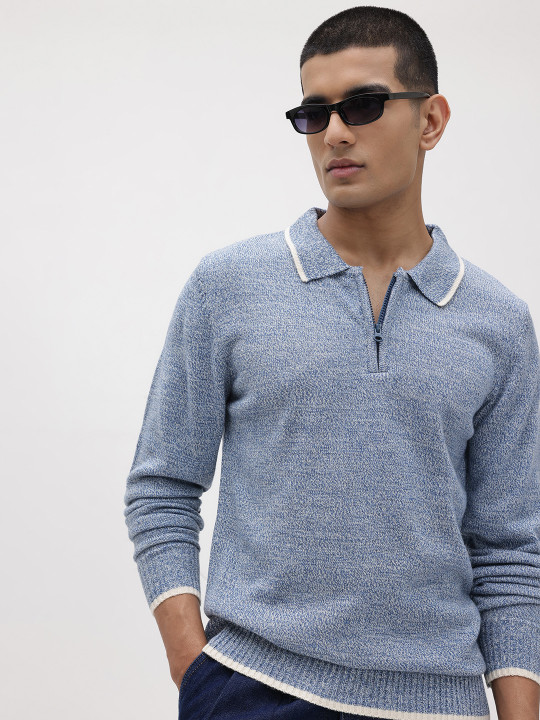 Roadster The Life Co. Grindle Effect Shirt Collar Pullover