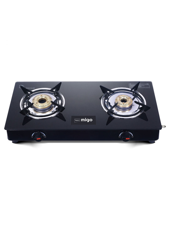 IMPEX Black 2 Burners Manual Gas Stove