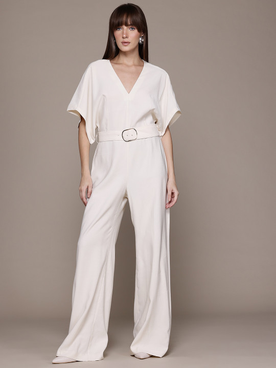 MANGO Belted Basic Jumpsuit
