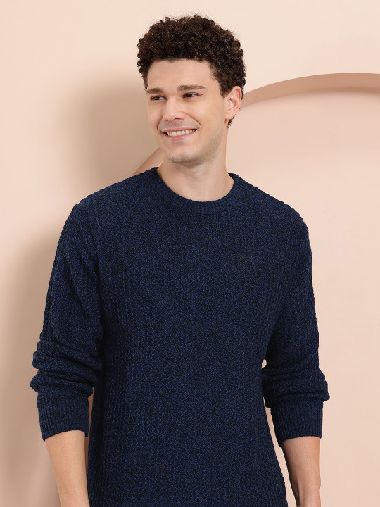 Mast & Harbour Grindle Effect Self-Striped Knitted Pullover