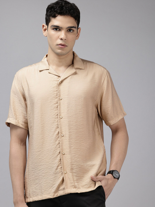 Van Heusen Drop-Shoulder Sleeves Relaxed Fit Casual Shirt