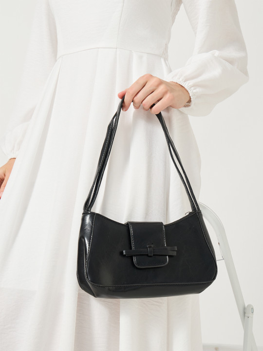 Styli Women Textured PU Half Moon Shoulder Bag
