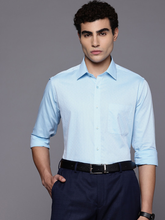 Raymond Slim Fit Textured Pure Cotton Formal Shirt