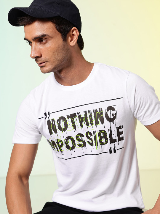 HRX by Hrithik Roshan Men Lifestyle Typography Printed Pure Cotton T-shirt