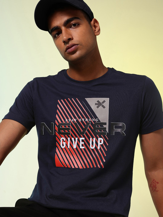 HRX by Hrithik Roshan Men Lifestyle Typography Printed Pure Cotton T-shirt