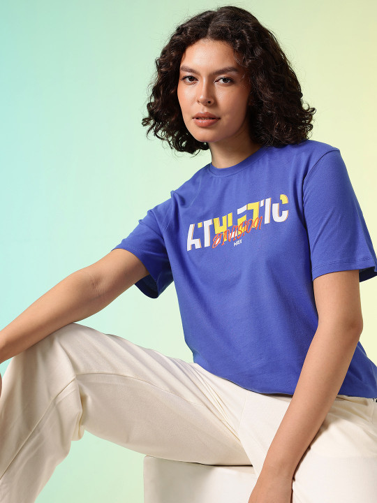 HRX by Hrithik Roshan Typography Printed Oversized T-shirt