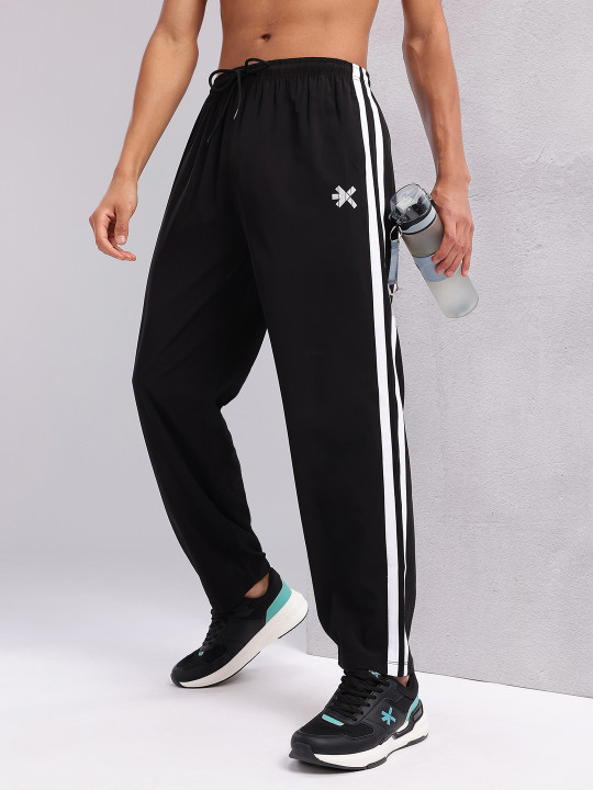 HRX by Hrithik Roshan Rapid-Dry Track Pants With Side Striped Detail