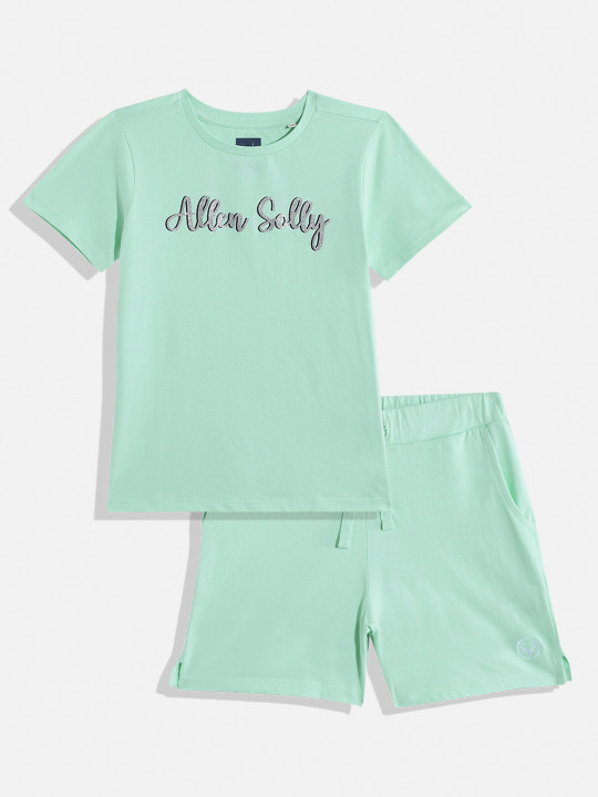 Allen Solly Junior Girls Cotton Printed T-shirt with Shorts