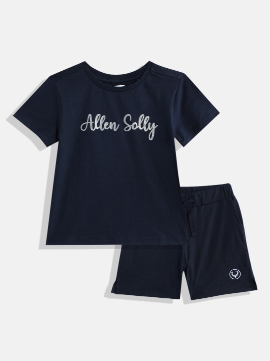 Allen Solly Junior Girls Cotton Printed T-shirt with Shorts