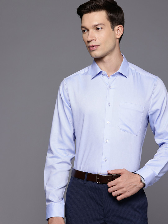 Louis Philippe Men Slim Fit Easy to Iron Premium Cotton Full Sleeve Formal Shirt