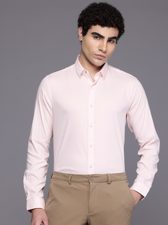Louis Philippe Ath.Work Super Slim Fit Self Designed Semiformal Shirt