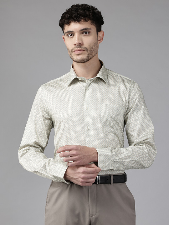 Blackberrys India Fit Micro or Ditsy Print Pure Cotton Slim Fit Formal Shirt