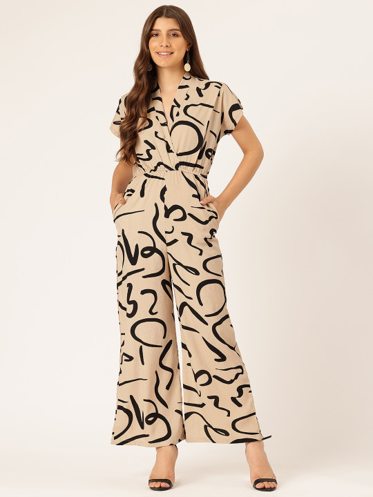 Sleek Italia Abstract Printed Basic Jumpsuit