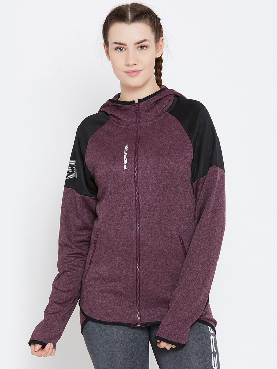PERF Women Hooded Front-Open Sweatshirt