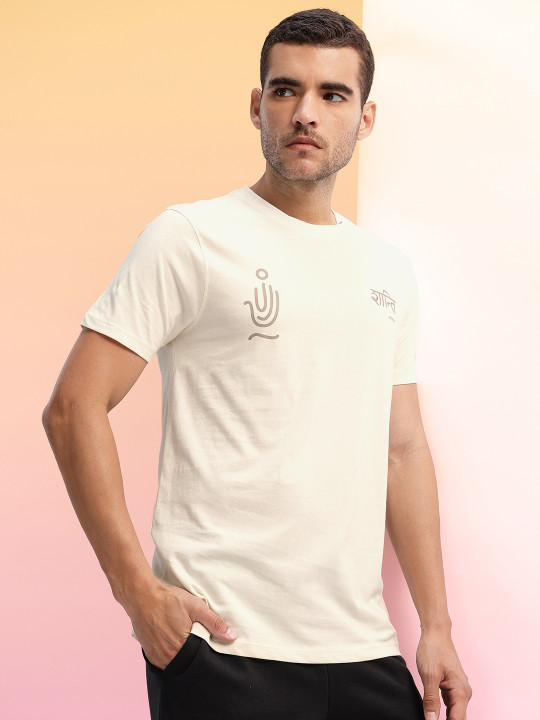 HRX by Hrithik Roshan Typography Printed Pure Cotton Yoga T-shirt