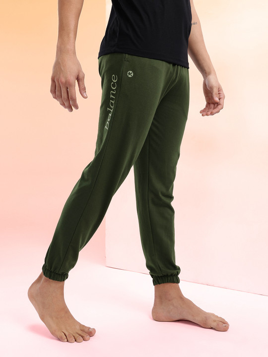 HRX by Hrithik Roshan Men Typography Print Mid-Rise Yoga Joggers