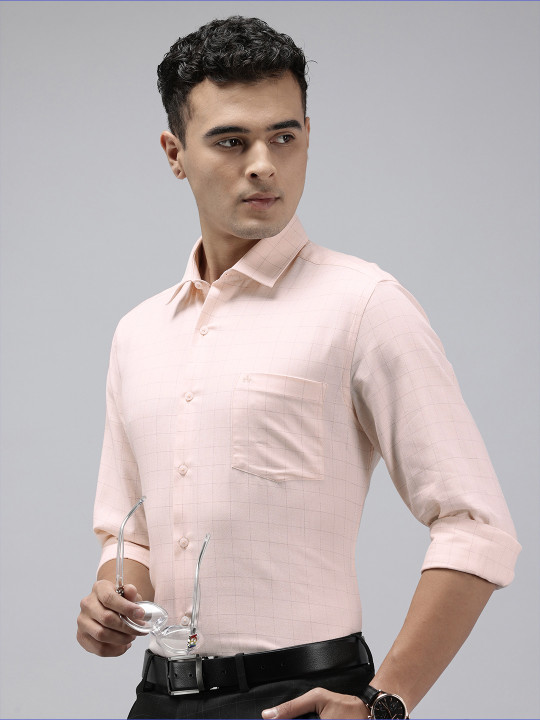 Arrow Pure Cotton Manhattan Slim Fit Grid Tattersall Checks Formal Shirt