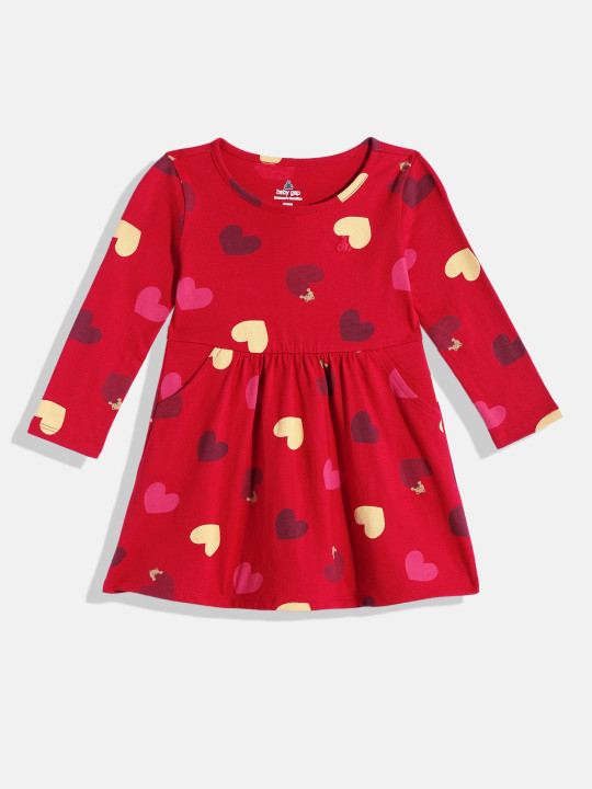 GAP Girls Printed Pure Cotton Fit & Flare Dress
